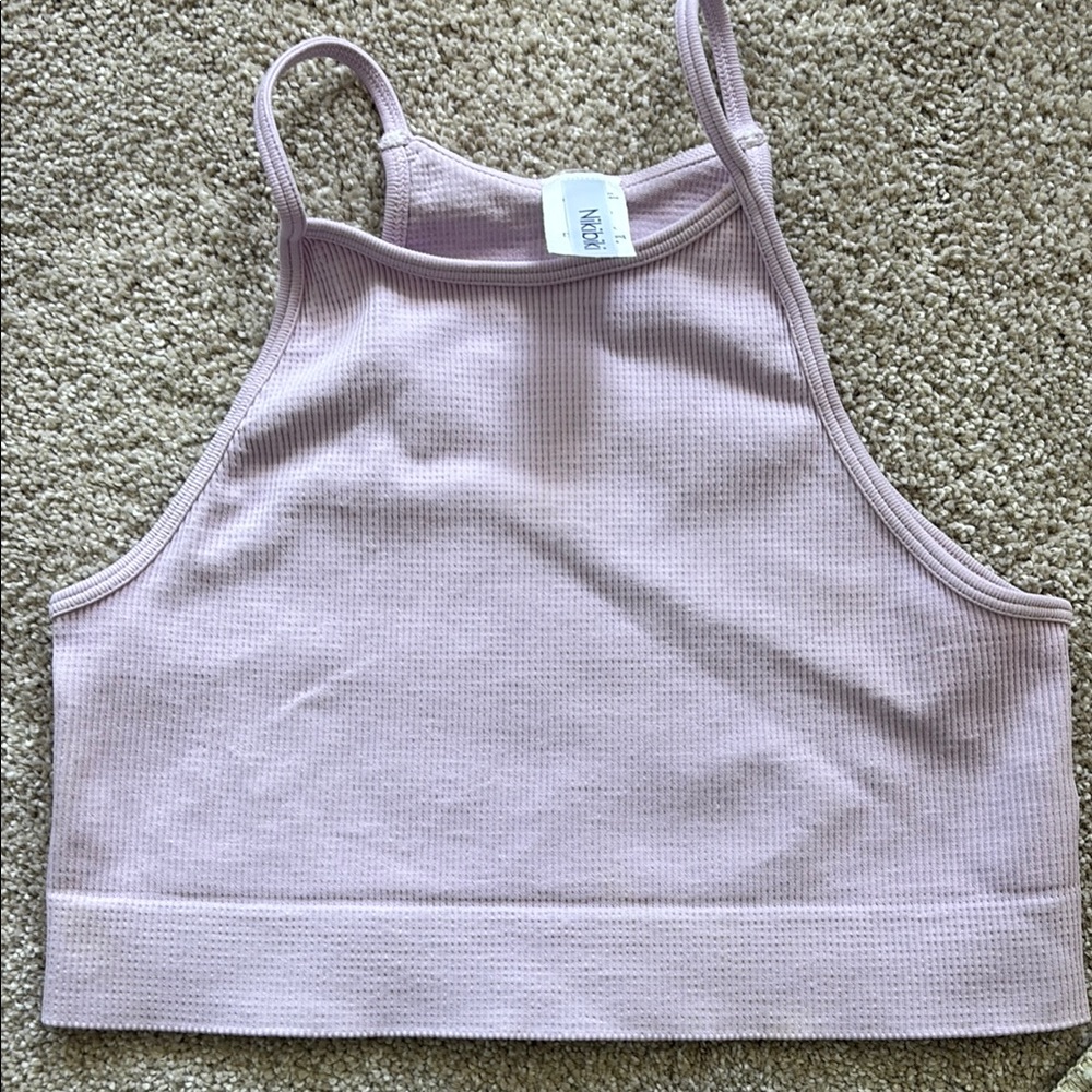 Nikibiki Soft Purple Ribbed Tank new without tags crop spandex style (OS)